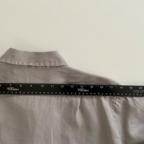 Pure Amici Women’s Shirt Sz S Gray Button Up Linen Classic Preppy Office Siren - Picture 10 of 12